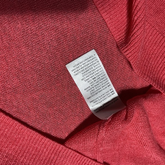 Chicos Top Womens‎ XL Pink Polo Neck Pullover Linen Sweater Coastal Beach Tunic - Picture 5 of 6